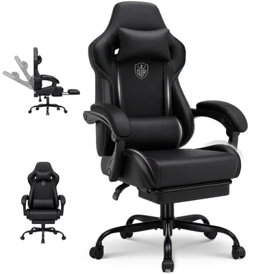 Immagine prodotto di Sedia da gaming GTPLAYER, sedia da ufficio, poltrona da gaming con poggiapiedi, sedia da gaming ergonomica con braccioli regolabili, sedia da scrivania regolabile in altezza
