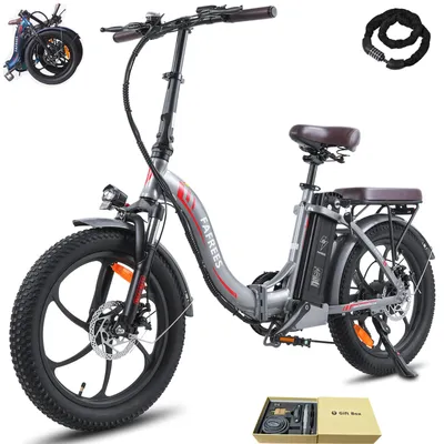 Produktbild von E-bike klapprad 20 zoll Akku 36 V 18 Ah 648 Wh Rostfreie Aluminiumlegierung Wasserdicht IPX5 bis zu 120 - 150 km Pedelec 7 Gang, Grau