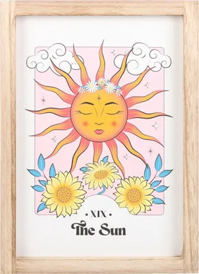 Image de Something Different - Tirage d'art encadré "Celestial", Le soleil SD5680 (35 cm x 25 cm) (Rose/Orange/Jaune)