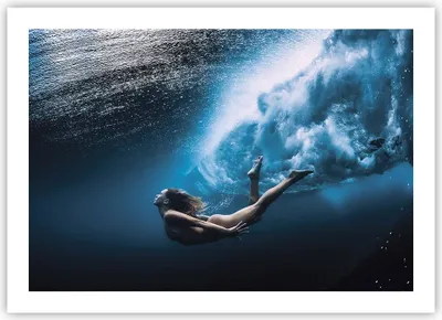 Produktbild von Poster - Poster ohne Rahmen - Tauchen Frau Wellen - 70x50 cm - Wand Bild - Wanddeko - Wandbilder - Kunstposter - Wandposter - Bilder - Kunstdruck - Wanddekoration - Wandbild - P2XAA70x50-4599