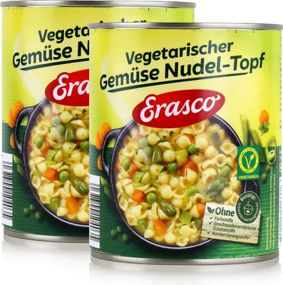 Produktbild von Erasco vegetarischer Gemüse Nudel-Topf 800g Fertigessen (2er Pack)