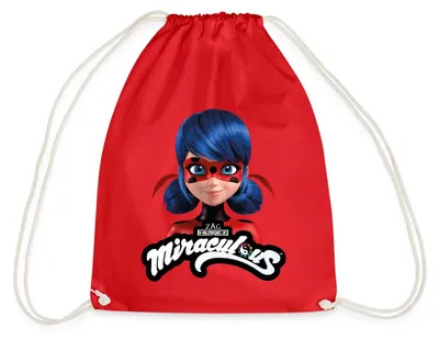Produktbild von Spreadshirt Miraculous Ladybug Mit Logo Turnbeutel, One size, Rot
