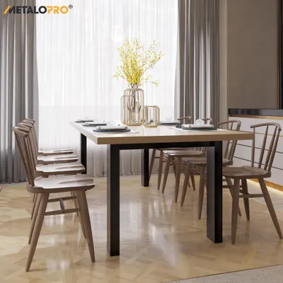 Produktbild von MetaloPro Tischbeine Etamin Lite Extreme – 2x Schwarze Robuste Metallbeine in Rechteckiger Form Für Moderne Ess-, Arbeits- und Konferenztische, 72cm