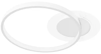 Produktbild von Deckenlampe, Deckenleuchte mit Zwei-Ring-Design, Rund 50 x 40 x 7,4 cm, Weiß