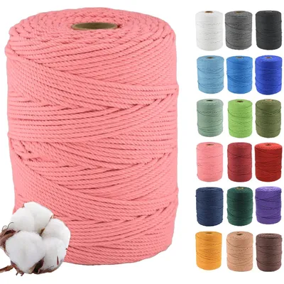 Image de Solidchoice - Cordelette en coton 100% naturel, 4 mm x 300 m, idéale pour les projets créatifs en macramé