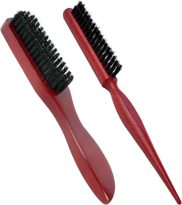 Imagen del producto de Cepillo para el cabello y la barba con cerdas de cerda salvaje, mango de madera ergonómico, cerdas naturales, ideal para el cabello y la barba