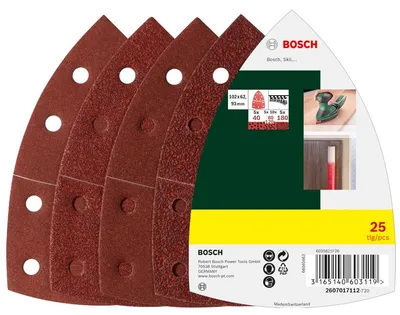 Produktbild von Schleifblatt-Set für Multischleifer, 25-teilig, 11 Löcher, 102 x 62 mm, 40 - 180