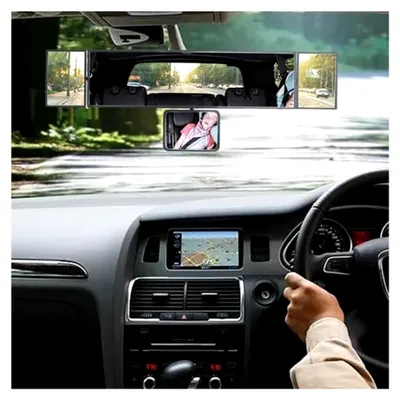 Produktbild von Auto-Rückspiegel – Konvexer Weitwinkelspiegel für Fahrzeuge | Flexibler Panorama-Clip
