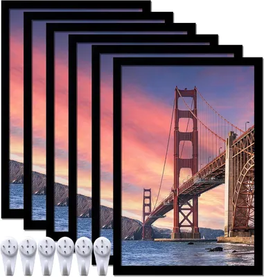 Produktbild von Bilderrahmen 20 x 30 cm, 6 Stück, für Fotogalerie, schwarz, für 8 x 12 cm Fotos