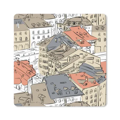 Produktbild von MuchoWow® Mauspad Mousepad Gebäude - Muster - Städte 20x20 cm - Mousepads - Maus Mat - Pad - Mausunterlage - Desk Mat - Bureauartikeln