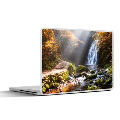 Produktbild von MuchoWow® Laptop Aufkleber Sticker Cover Wasserfall im Herbst 25x18 cm - Laptop-Deko