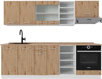 Produktbild von Küchenzeile Vicco R-Line Artisan Eiche/Weiß 240 cm , AP Eiche, Model 49002