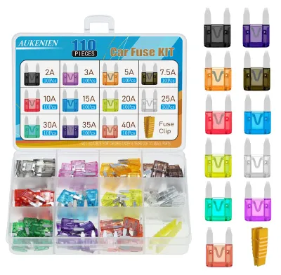 Mini-Sicherungen Set 110 Stück 2A-40A inkl. Zieher