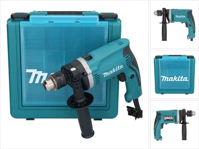 Produktbild von Makita HP1630K Akku-Bohrschrauber, 3200 U/min, Schwarz/Blau, 2,1 kg