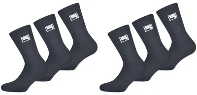 Produktbild von FILA Tennis Socken Herren Damen F9000 Crew 6 Paar - Farbe: schwarz 6 Paar - Größe: 43-46