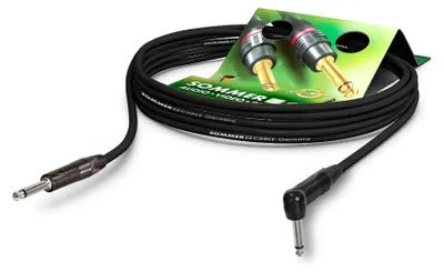 Produktbild von Instrumentenkabel, 1  x  0.22 mm² | Klinke / Klinke 90°, NEUTRIK® | 10,00m | schwarz