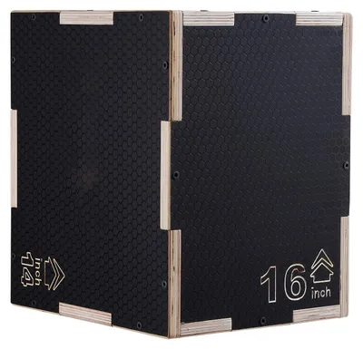 Produktbild von 3-in-1-Plyometrische Sprungbox 16/14/12-Zoll-Plyobox, Sprungkasten Sprungkiste 204 kg Tragfähigkeit, Fitnessübungs-Step-Up-Box für Heimtraining, Sprungkrafttraining Schwarz Einstellbare Höhe