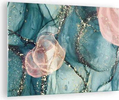 Produktbild von Bilder auf glas - Einteilig - Flüssigkeit Gold Rosa - 70x50cm - Glasbilder - Wandbilder - Bilder - zum Aufhängen bereit - Wanddekoration aus Glas - Glas Bilder - Wandbild auf Glas - GAA70x50-4817