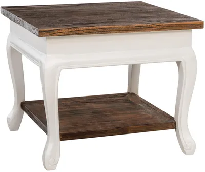 Immagine prodotto di Tavolino Thordis - Design rustico | Colore: marrone scuro | Dimensioni: 60x60x50 cm