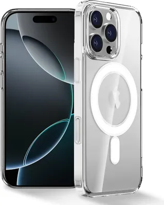 Produktbild von iPhone 16 Pro Max Bumper Hülle - Transparent mit MagSafe und Magnet