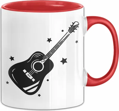 Produktbild von Gitarrenspieler Geschenk Tasse Gitarre Grafik Kaffee-Becher (Rot)
