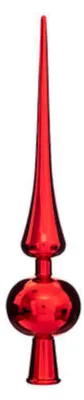 Produktbild von Rote Baumspitze für Tannenbaum 28 cm Metallic-Look - Einheitsgröße