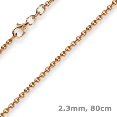 Produktbild von 2,3mm Rund-Ankerkette Kette Collier, 585 Gold Rotgold Goldkette, 80cm