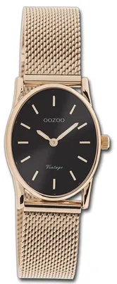 Zdjęcie produktu dla Zegarek damski Oozoo Vintage Series, złoty, metalowa bransoleta mesh, mechanizm kwarcowy, wskazówki analogowe, model D3UOC10968