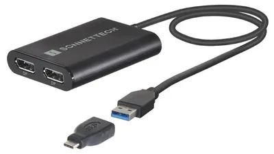 Obrázek produktu pro Sonnet USB3-DDP4K Video kabelový adaptér USB Type-A 2 x DisplayPort černý (USB3-DDP4K)