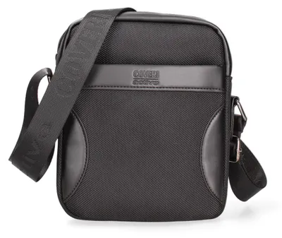 Immagine prodotto di Borsa a tracolla da uomo in PVC, nera, blu o marrone, con zip e scomparti interni