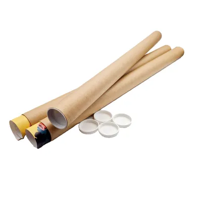 Image de Lot de 10 Tubes carton brun pour affiche poster 6 cm x 85 cm