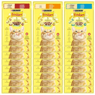 Produktbild von Purina Friskies Nassfutter für Katzen in Soße 24x85g mit Lachs Rind und Huhn