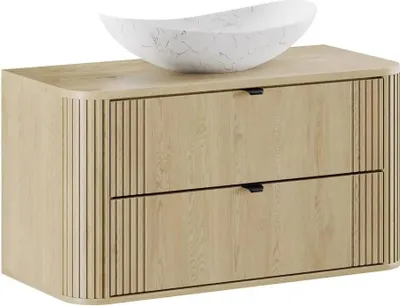 Zdjęcie produktu dla Szafka pod umywalkę OVALIA CREMONA 2S 100cm dąb cremona z umywalką nablatową LENA