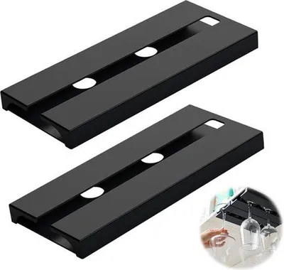 Immagine prodotto di Portabicchieri per 6 bicchieri - Nero - Da appendere - Per bar o ristoranti