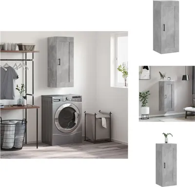 Image de vidaXL Armoire murale gris béton 34,5x34x90 cm Bois composite - Sideboards