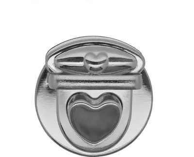 2 Steckschlösser Mappenverschluss Taschenschloss Herzform 30x32mm, silber