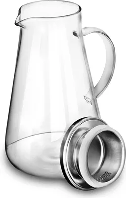 Produktbild von 2.0 Liter Glaskaraffe mit Deckel aus Borosilikatglas - Wasserkrug, Saftkrug