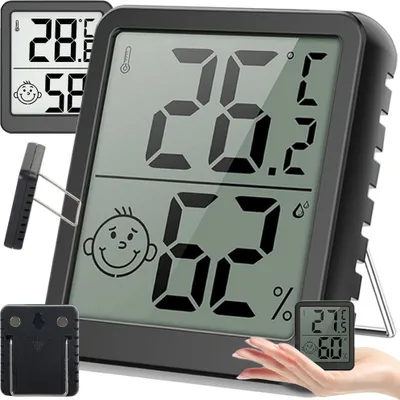 Obrázok produktu pre Verk 27439 Digitálny teplomer s vlhkomerom 4,5 x 5 cm, čierny