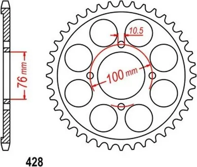 Immagine prodotto di 56 Z passo 428 per SUZUKI VL 125 LC Intruder 00-06 Pignone posteriore