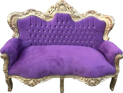 Produktbild von Casa Padrino Barock 2er Sofa "Master" mit Bling Bling Glitzersteinen Lila / Gold 160 x 70 x H. 128 cm - Barock Wohnzimmer Möbel