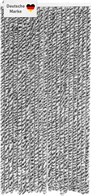 Produktbild von Flauschvorhang 90x200cm schwarz-silber-weiß meliert, Fliegenschutz, Türvorhang Wohnwagen