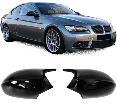 Für BMW 3er E92 E93 Vorfacelift Schwarz Glanz Spiegel Kappen KOMPLETTE GEHÄUSE in der Farbe Schwarz von Carparts-Online GmbH