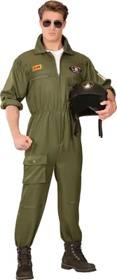 Produktbild von Kampfjet Pilot Kostüm - Piloten Verkleidung für Herren- Gr. S - XXL L - 52/54
