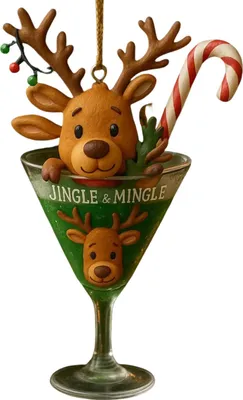Produktbild von 1/4 Stück Weihnachts-Getränkeanhänger, Weihnachtsbaumschmuck, Weihnachtsmann, Schneemann, Hängedekoration für drinnen und draußen, Partyanhänger