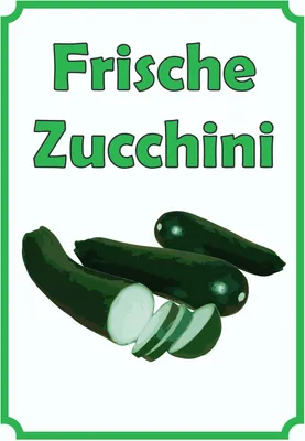 Produktbild von Frische Zucchini Schild Hochkant A5 (148x210mm)