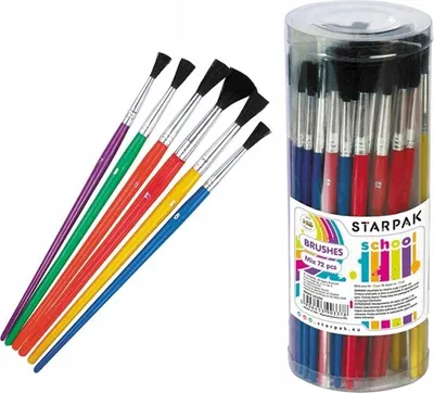 Zdjęcie produktu dla Pędzle Szkolne Nr 7-12 Mix Kol (72).3378