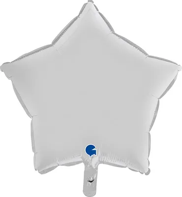 Produktbild von 18"/Ø46cm Stern Folienballon Uni | Weiß Satin