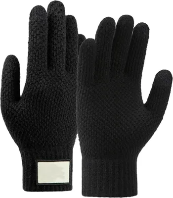 Produktbild von Warme Damen-Winterhandschuhe mit Touchscreen-Funktion, Zopfmuster, Wollfleece-Futter, Touchscreen-Handschuhe für kaltes Wetter, warme Strickhandschuhe