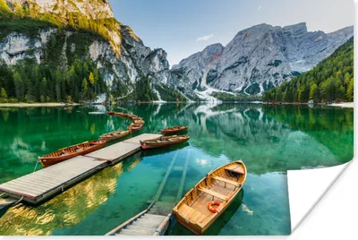 Produktbild von MuchoWow® Poster Alpen - See - Boot 120x80 cm - Bilder