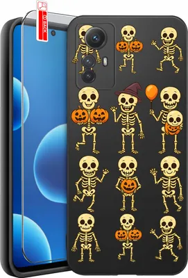Zdjęcie produktu dla Etui Do Xiaomi Redmi Note 12S Wzory Czaszka Szkielet Halloween Case + Szkło